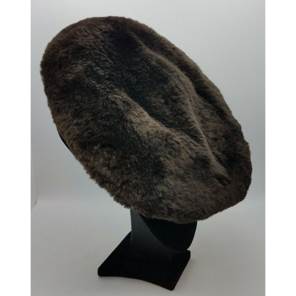 Rabbit Fur Pillbox Hat Frederick & Nelson Seattle Vintage Deep Brown 1960's 